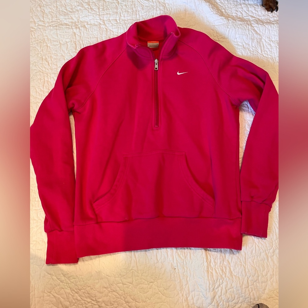 Nike pink quarter zip pullover